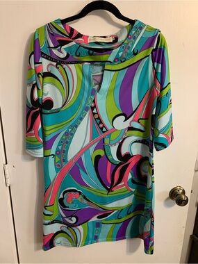 Tracy Negoshian Abstract Swirl cocktail dress